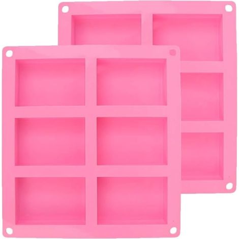 Set mit 2 rechteckigen Silikon-Seifenformen, rechteckige Form, handgemachte Seifenform, ideal für die Herstellung von hausgemachter Seife. (1/5)