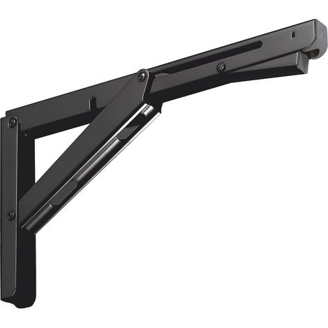 Lamp Klappkonsole EB-317 klappbar - Klappträger mit automatischer Verriegelung, Edelstahl schwarz (1/4)