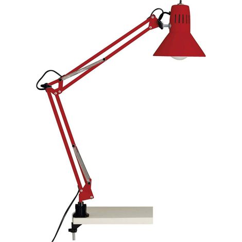 BRILLIANT lampada lampada a clip per scrivania Hobby rossa 1x A60, E27, 40W, adatto per lampade normali (non incluse) Scala da A ++ a E Con pressostato sulla testa della lampada (1/2)