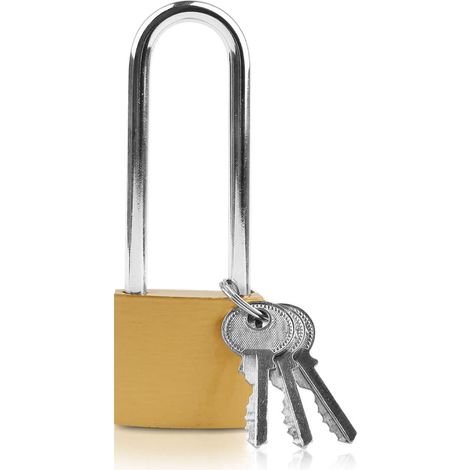 Cadenas Lamondre 38mm, cadenas à clé extérieur, cadenas à long anneau pour entrepôt, garage, jardin, abri de jardin, sécurité renforcée, serrure portable (1/5)