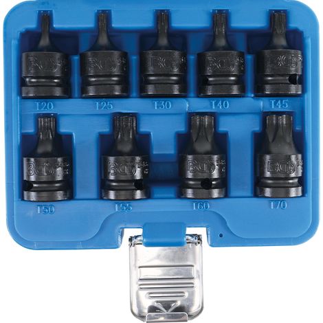 Bgs Jeu de douilles Torx 9 pièces finition noir et bleu (1/5)