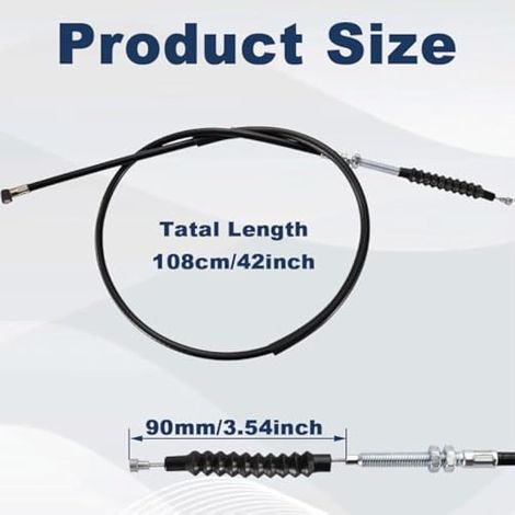 Câble d'embrayage réglable de 42" pour Moto pour 125cc 150cc 200cc 250cc pour Chinese pour YX pour Lifan Moto Tout-Terrain Scooter Quad Kart à pédales Cyclomoteur 4 Roues Quad Buggy des Dunes
