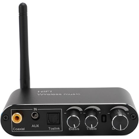 Récepteur sans fil, adaptateur audio, convertisseur de signal numérique-analogique, prise en charge des ports auxiliaires, entrée optique, coaxiale et USB (1/5)