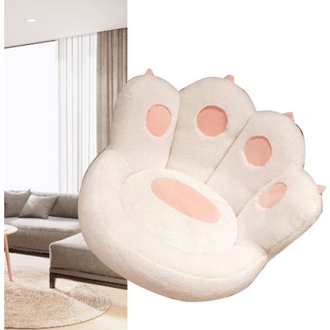 Kissen mit Katzenpfoten-Motiv, Stuhlkissen mit Katzenpfoten-Motiv, niedliches Accessoire, bequemes Sofakissen, für Zuhause, weiß (1/5)