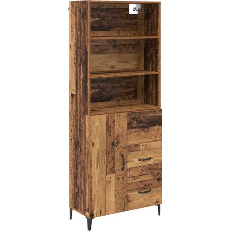 Maison Exclusive - Aparador alto con cajón Madera envejecida 69,5