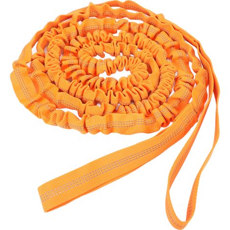 Corde de remorquage pour vélo, sangle de traction extensible avec sac de rangement, idéale pour la randonnée et le camping (orange). (1/5)