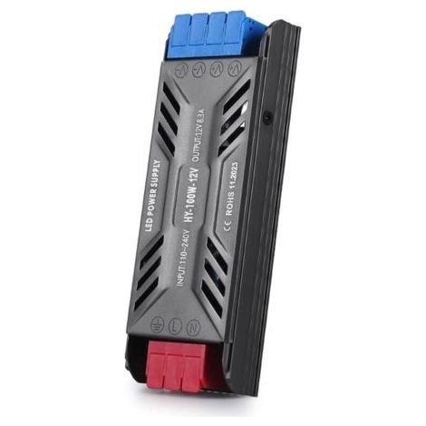 Transformateur 220V 12V LED Transfo 100W DC Convertisseur LED Driver Ultra Mince 8.3A Adaptateur Alimentation, 220V AC à 12V d'alimentation Basse Tension Transfo de Tension Constante