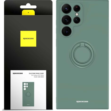 Anello in silicone Spacecase per Galaxy S22 Ultra, verde scuro (1/5)