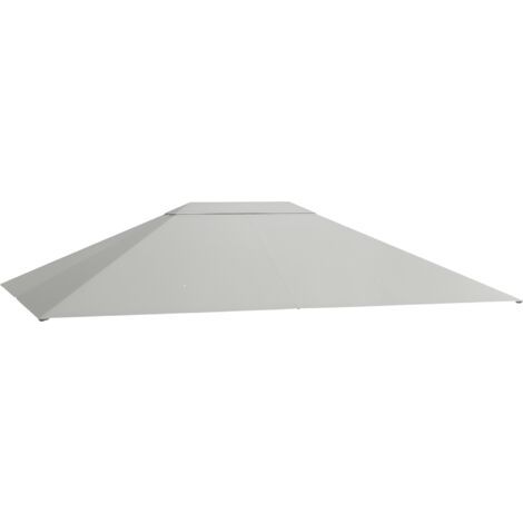 Toiture de remplacement pour tonnelle/auvent de tonnelle, résistante aux intempéries, 397 x 297 cm, gris clair