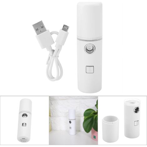 Hydratant Portable Rechargeable Léger et Durable pour Soins de la Peau (Blanc) - Modèle en ABS 30ml avec Cable USB (1/5)