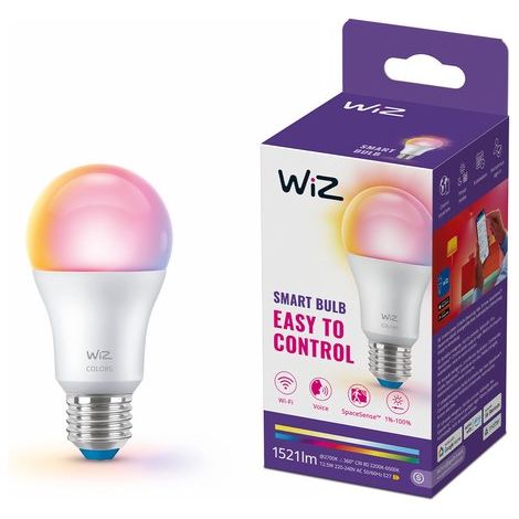 Lampe - Éclairage LED intelligent - Lumière colorée et blanche - Culot E27 - 100 W - Finition mate - Wi-Fi (1/5)