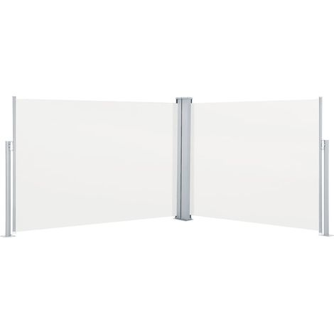 Auvent latéral Store Banne Solaire abri Marquise Brise-soleil rétractable Crème 120 x 1000 cm LKOWF35817 (1/5)