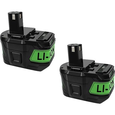 Batterie de remplacement, Li-ion, 18V, compatible avec Ryobi, 2PCS 9.0Ah (1/2)