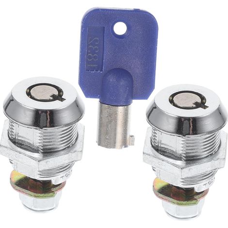 Serrures à came tubulaires, en fer et plastique, lot de 2, armoires (1/5)