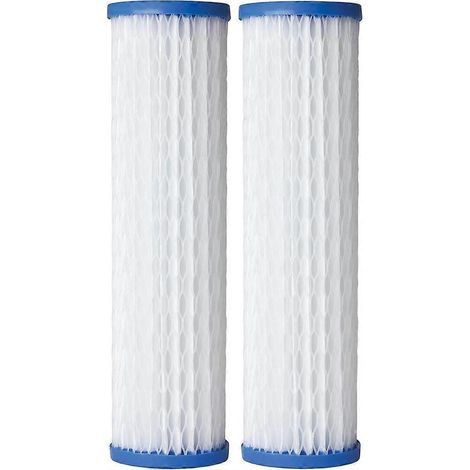Lot de 2 filtres à sédiments de rechange 2,5 po x 10 po - Convient aux systèmes de purification d'eau pour toute la maison - AO-WH-PRE-RPP2 (1/5)