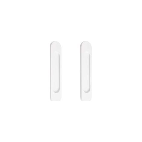 Juego de 2 tiradores adhesivos ovalados para puertas correderas, aleación de aluminio, blanco cálido, 15 cm (1/5)