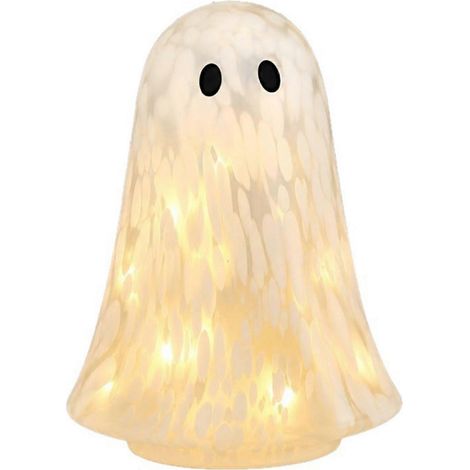 Figurine fantôme lumineux en résine avec confettis, décoration Halloween pour bureau et bibliothèque,Blanc,S (1/5)