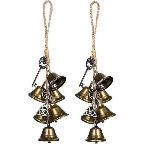 Lot de 2 carillons à vent de sorcière à suspendre à une porte, décoration de style vintage. (1/5)