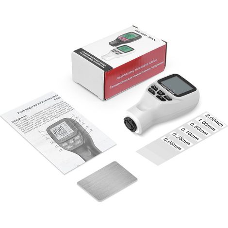 Miniature coating thickness gauge HW300-MAX, FE/NFE coating thickness gauge, 0–2000 µm, white, unit--DTEKGAZ