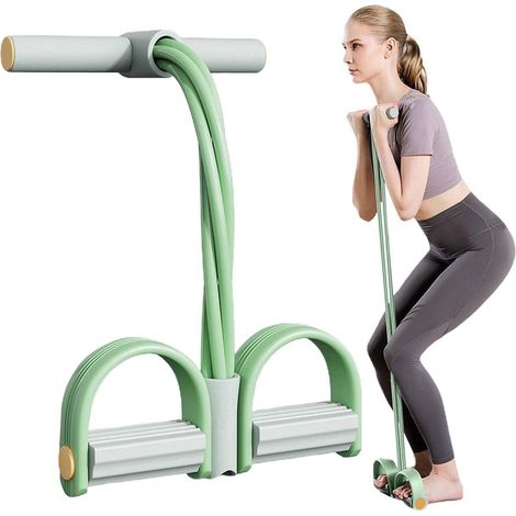 Attrezzo per allenamento addominale - Rullo addominale - Ruota addominale - Fascia elastica con maniglia e pedale - Addominali - Allenamento addominale completo - Fascia elastica - Attrezzatura per al (1/5)