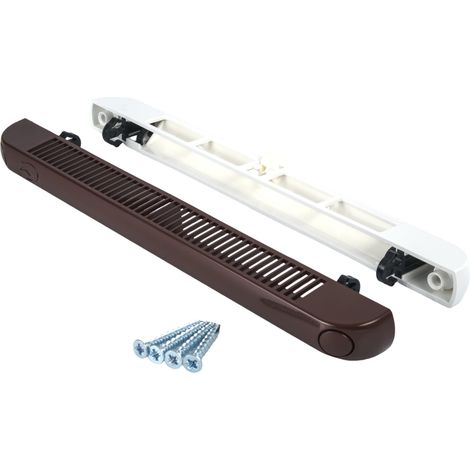Rejilla de ventilación manual para ventana F Vent 1250 con clip, color blanco/marrón (1/3)