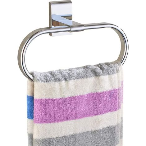 Porte-serviettes ovale en laiton chromé poli, fixation murale-Online Store (1/5)