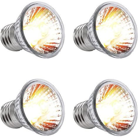 4 E27 Lampe Tortue,25W Ampoule Chauffante,Lampe Chauffante Terrarium,Tortue Soleil Ampoule Uva + Uvb3.0 Spectre Complet Tortue d'eau Chauffage Lampe Solaire Reptile Lampe (1/5)