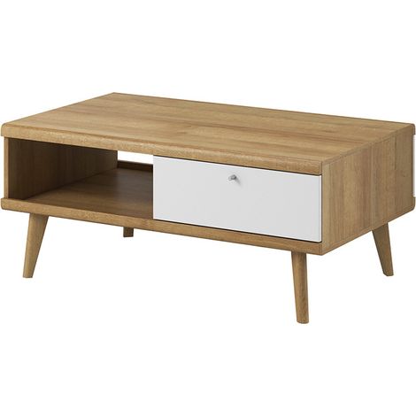 Mesa de centro PRIMO roble-blanco 107 x 46 x 67 cm