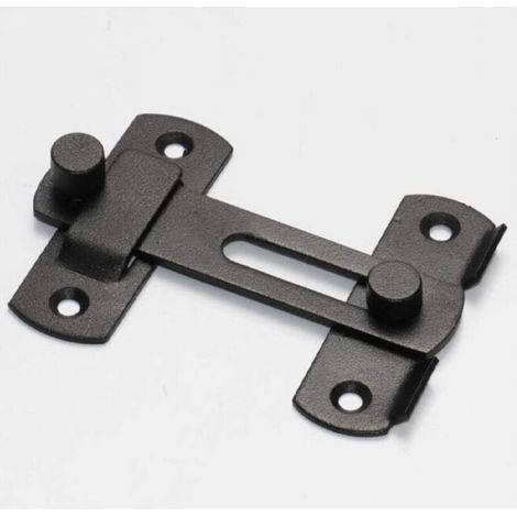 Serrure de porte coulissante de grange, serrure de porte de cave ancienne (noir mat, 1 pièce) (1/5)
