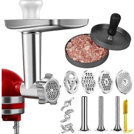 Accessoires de hachoir à viande en métal pour tous les robots pâtissiers KitchenAid Chef. Hachoirs à viande, accessoires pour saucisses. (1/5)