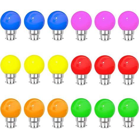 Revenergie - Lot 18 ampoules LED B22 multicolores Guirlande guinguette (1/4)