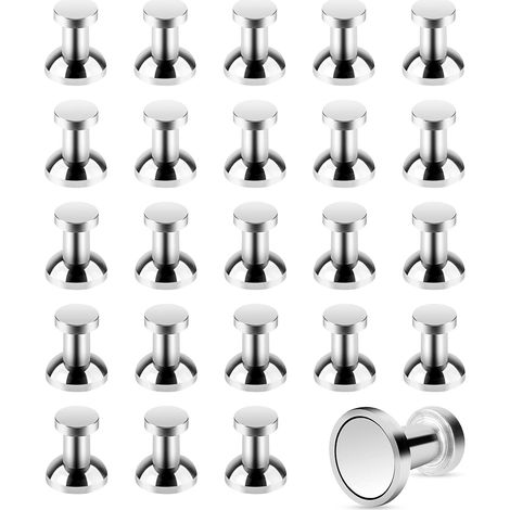 Lot de 24 aimants métalliques pour réfrigérateur - Aimants puissants - Idéaux pour la Cuisine, Le Bureau, la Salle de Classe (1/5)