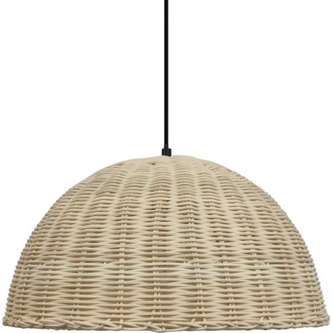 ANTIPAROS glockenförmige Pendelleuchte aus geflochtenem Naturrattan