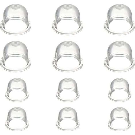 Lot de 12 gobelets de carburateur de 19 mm et 22 mm, pompe d'amorçage de carburant, injecteur de carburant à essence pour tronçonneuse, souffleur, tondeuse à gazon (transparent) (1/4)