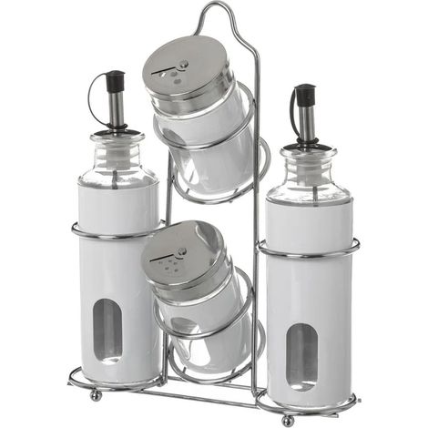 Organizador de especias, 4 piezas, blanco (1/5)