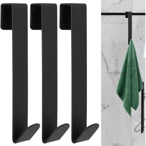 3 Pcs Crochets de Porte Douche, Crochet Serviette Salle Bain, Accroche Bain en Acier Inoxydable, pour Serviettes Douche verre d'une épaisseur ≤ 14 mm - (1/5)