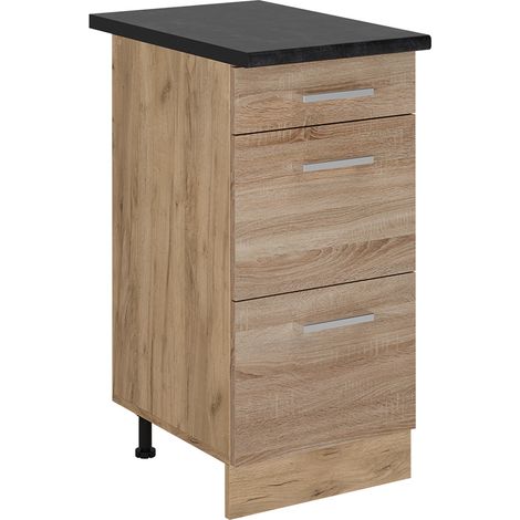 Meuble cuisine R-Line, Sonoma, 40cm avec tiroirs, PT Anthracite, Vicco (1/5)