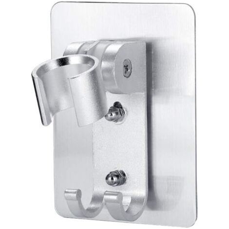 1 verstellbarer selbstklebender Duschkopfhalter für Handbrause, Wandhalterung mit 2 Aufhängehaken für Duschkopf, Badezimmer und Badewanne