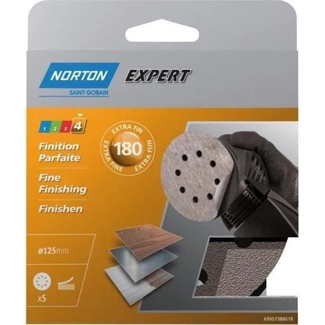Norton Disco Autoadesivo Grana 180 Ø125 mm Confezione 5