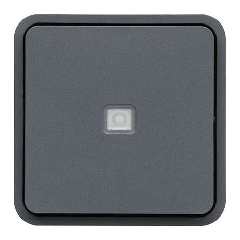 Va-et-vient étanche Cubyko associable à voyant lumineux Bleu - Gris - WNA002- Hager