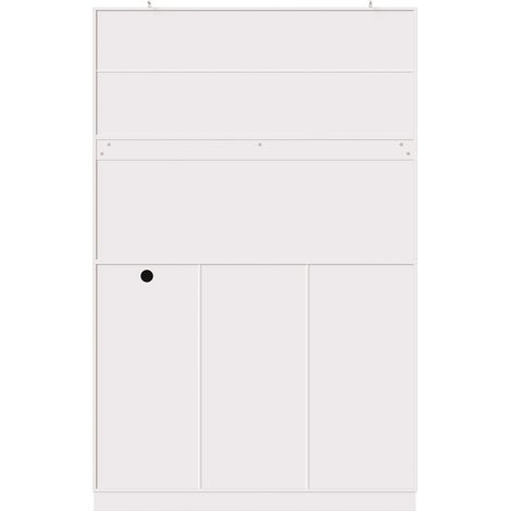 Buffet de rangement en MDF blanc avec LED et prises, 110x38x180 cm, style campagne (1/5)