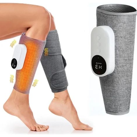 Massaggiatore per gambe senza fili con compressione d'aria, stimola la circolazione sanguigna nei polpacci, intensità regolabile per alleviare il dolore a gambe e piedi. (1/5)