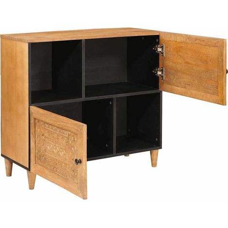 Maison La Vie - Buffet Salon Moderne - Meuble de rangement - Marron clair 33,5 x 80 x 75 cm bu4784 (1/5)