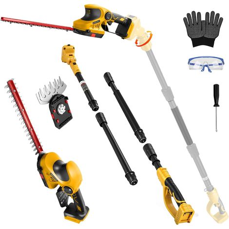 Akkubetriebene Teleskop-Heckenschere, kompatibel mit Dewalt 18V/20V (Akku nicht im Lieferumfang enthalten), 3-in-1 elektrische Strauchschere, Heckenschere und Heckenformer, kabellose Heckenschere mit (1/5)