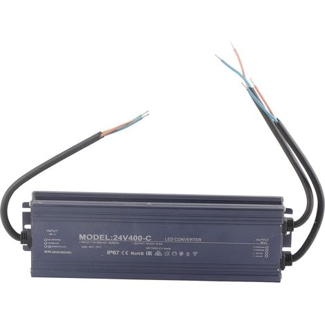 Alimentation LED étanche IP67 à tension constante, 400 W, 170-265 V/24 V, 16,6 A, avec puce de protection. (1/5)