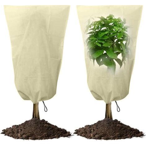 Sollbry Pack de 2 Housses de Protection pour Plantes,100x80cm Hivernage Plante Exterieur,Housse D'hivernage pour Plantes en Pot,Housse Hivernage Plante,Sac de Protection pour Plantes,Plantes Housse D' (1/4)