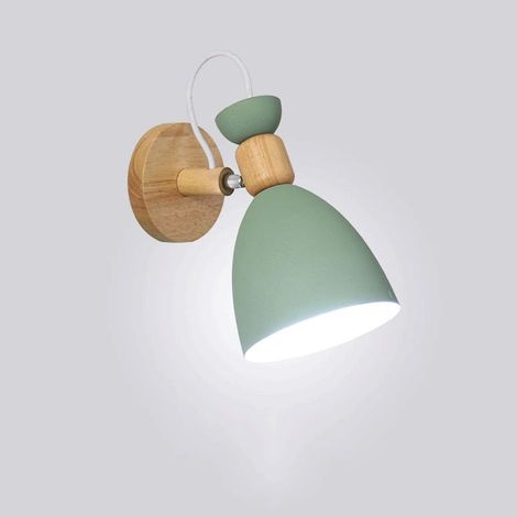 MINKUROW Lampada Da Parete A Led Con Attacco E27, Lampada Da Comodino Per Camera Da Letto Minimalista Moderna Per La Camera Da Letto Del Soggiorno Di Casa-Verde (1/4)