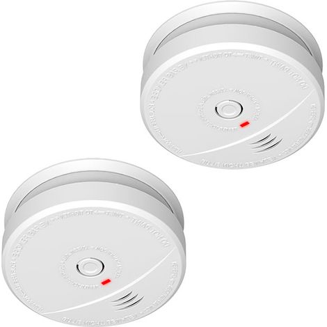 Lot de 2 détecteurs de fumée NF – Autonomie 5 ans – Détection optique – Avertisseur sonore – Installation plafond – Evacuate
