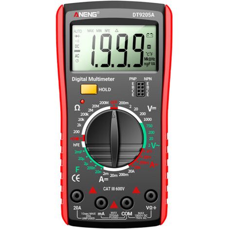 multimètre numérique avec 2000 points, multimètre numérique True RMS, plage automatique pour mesurer la tension, le courant, la résistance,Power Numerical Measurement Instrument Electrician (1/5)