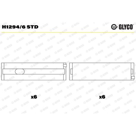 Coussinet de paliers de vilebrequin GLYCO H1294/6 STD VW 070 105 561 B